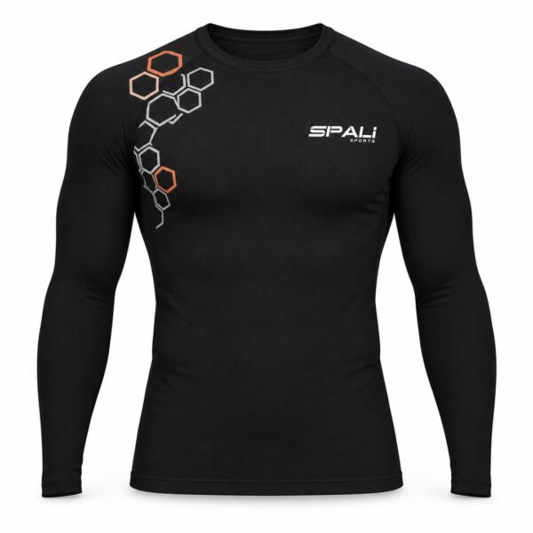 Camiseta térmica Panales en negro, vista delantera