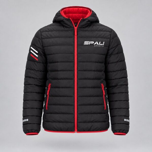 Parka Estrato en negro/rojo, vista delantera